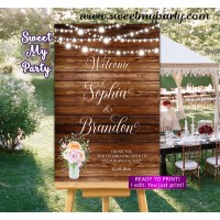 Rustic Wedding Welcome Sign,Country Wedding Welcome sign,(28w)